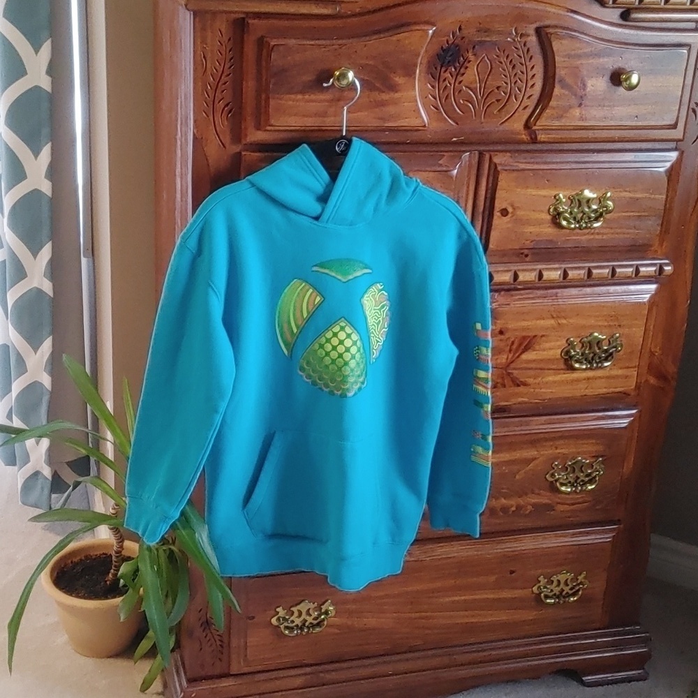 🍁Youth Unisex XBOX Gaming Turquoise Hoodie